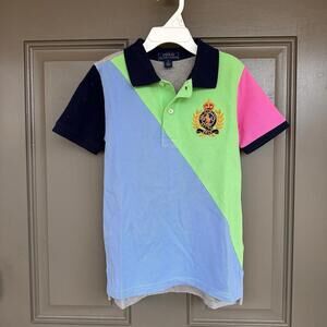 Polo‎ Ralph Lauren Pastel Colorblock Mesh Knit Polo Shirt  6